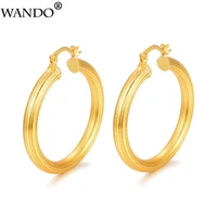 wandotrendy hoop earring gold color simple round women girl bridal wedding earrings gifts circle latest jewelry