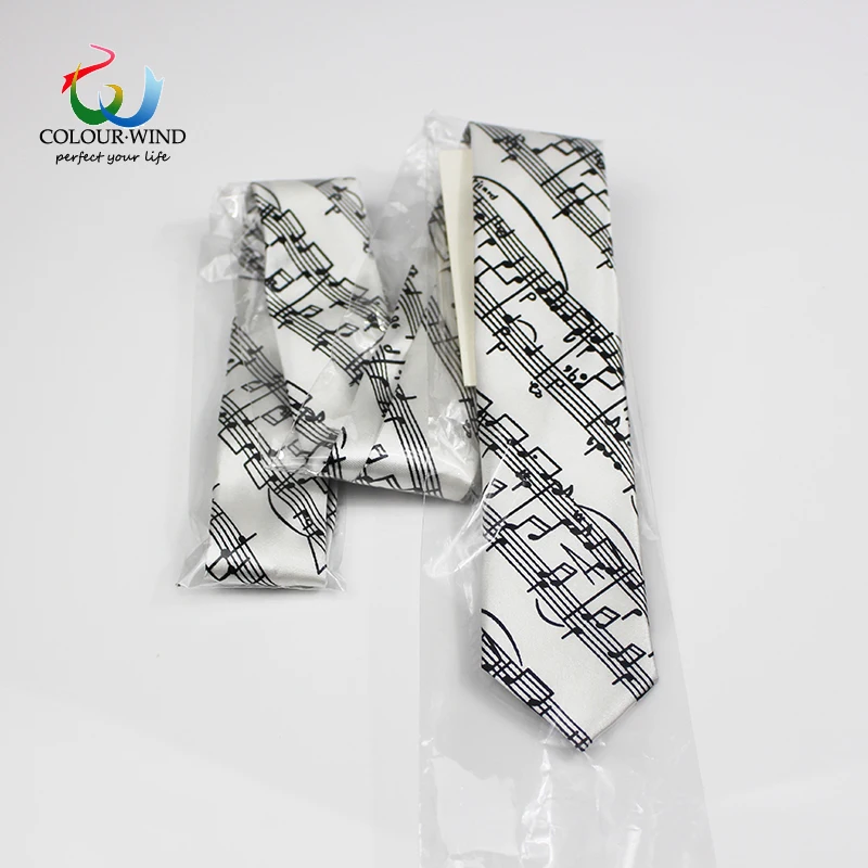 Мужской галстук из полиэстера Модный Узкий для музыки концертов пианино нот