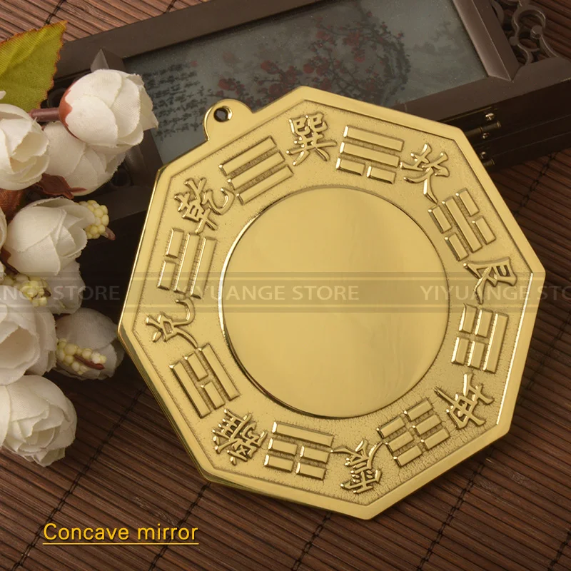 Китайское вогнутое Выпуклое медное зеркало Багуа Fengshui размером 14 см Настенное