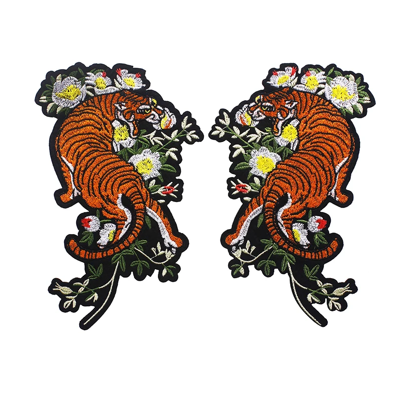 1 пара Тигр цветок приклеенные железные частички наклейки вышивка патчи Одежда
