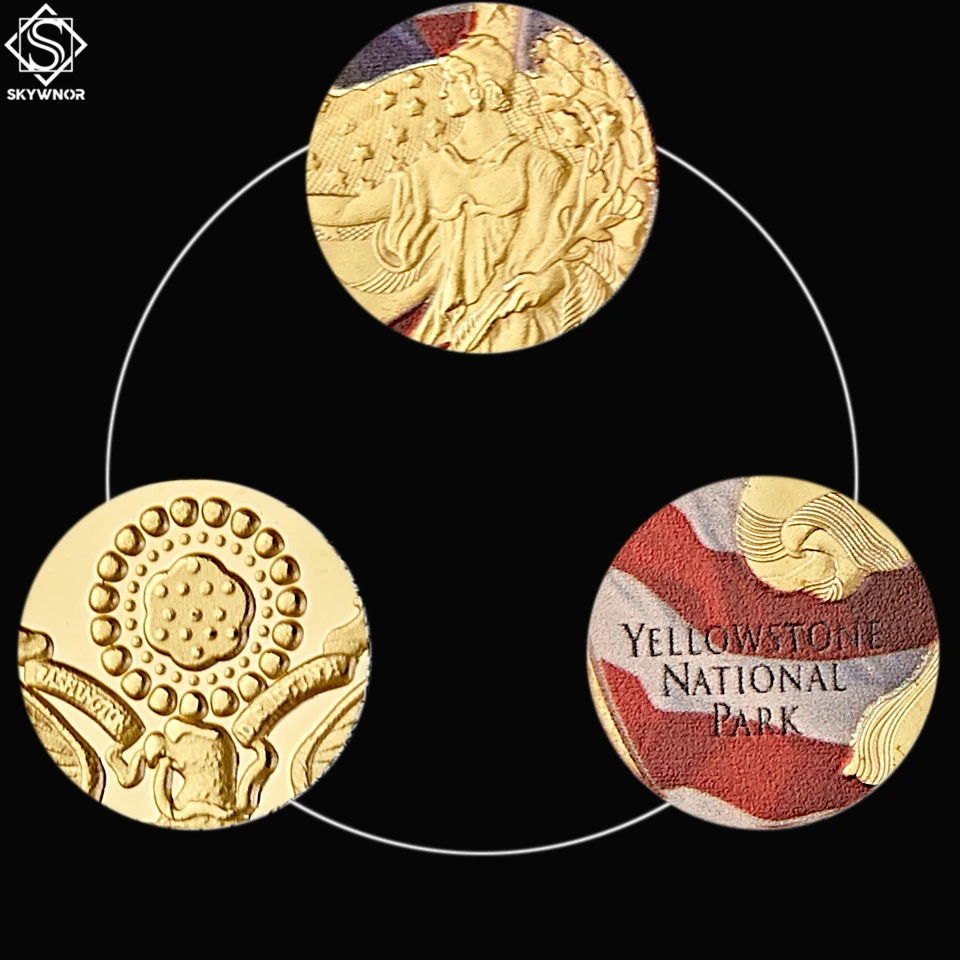5 шт./лот 2017 Американский Йеллоустоун национальный парк природа монета