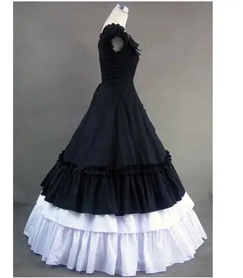 Может быть на заказ 2015 Ретро Черное/небесно голубое платье без рукавов с