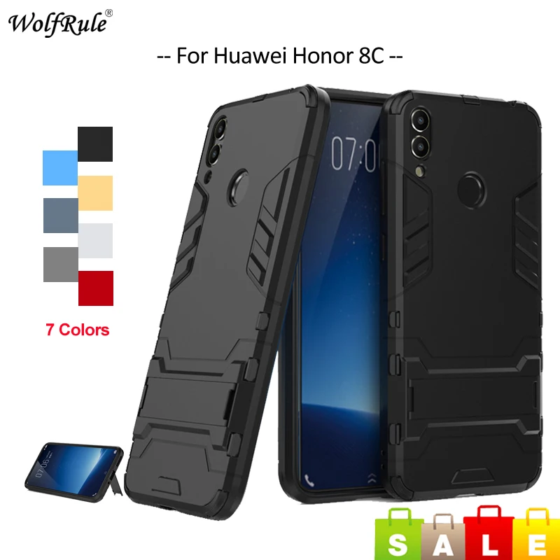 Чехол для Huawei Honor 8C чехол WolfRule TPU и PC держатель Бампер Защитный задней панели