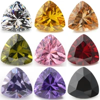 size 3x310x10mm trillion cut 5a loose cz stone white garnet violet olive cubic zircinia stone synthetic gems for jewelry