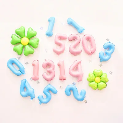 16 &quotвоздушные шары с цифрами розовые золотистые серебристые синие Globos украшения