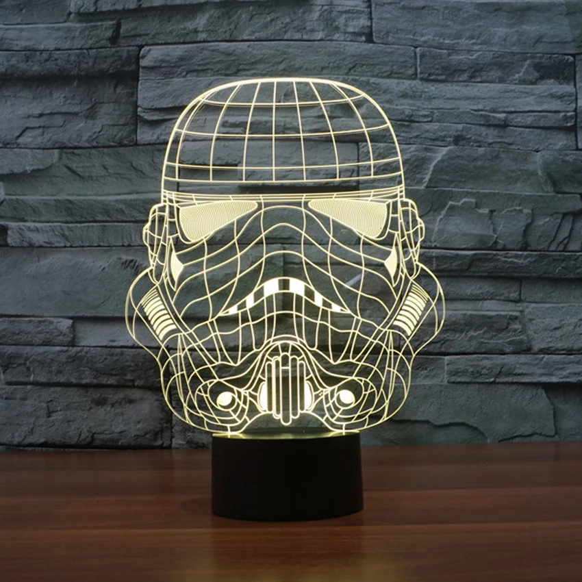 Звездные войны солдат формы красочные 3D Светодиодные ночные огни дарт Вейдер