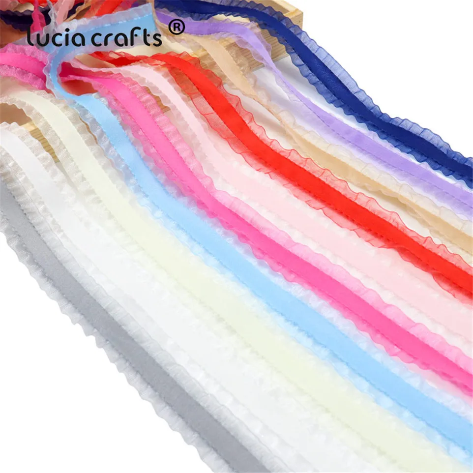 Lucia Crafts 5 ярдов 25 мм кружевные ленты Сетка кружевная ткань DIY платье украшения для