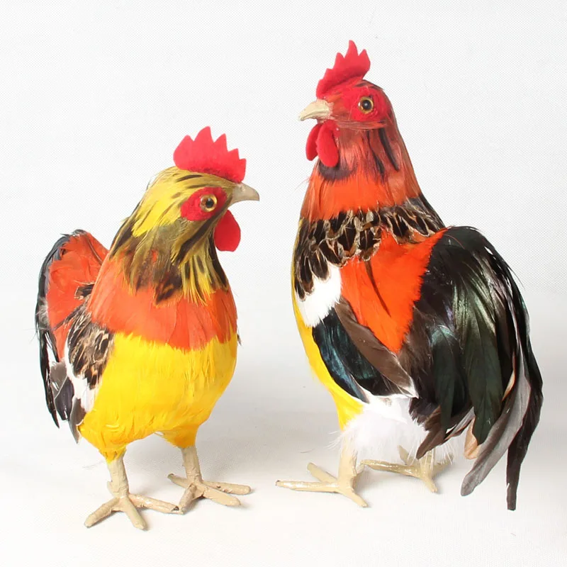 Имитация петуха красочные перья модель полиэтилен &amp меха игрушка реквизит