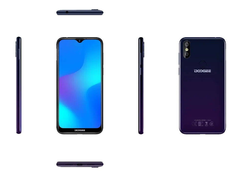 Doogee Y8 Android 9,0 экран капли воды смартфон градиент задняя крышка 19:9 6," HD 3+ 32 ГБ 3400 мАч 8.0MP+ 5MP 4G LET мобильные телефоны