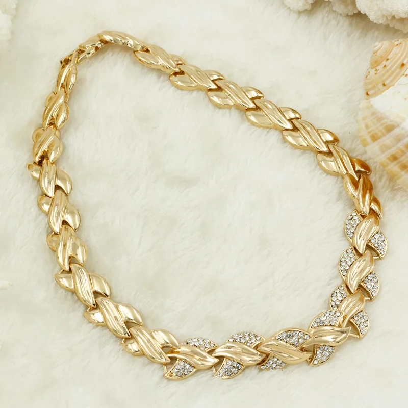 2017 Дубай Новая мода очарование Для женщин золото свадебные украшения кристалл