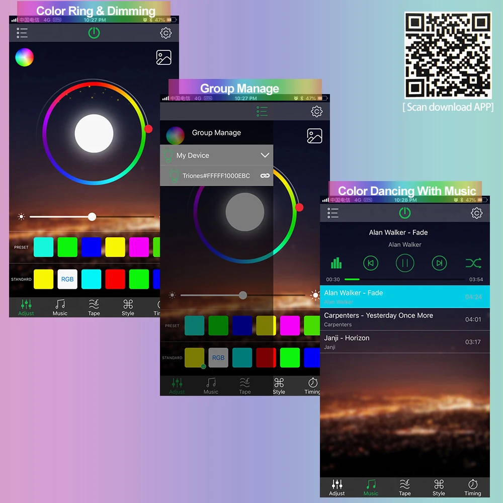 USB Светодиодная лента 5050 RGB с Bluetooth контроллер управление через приложение