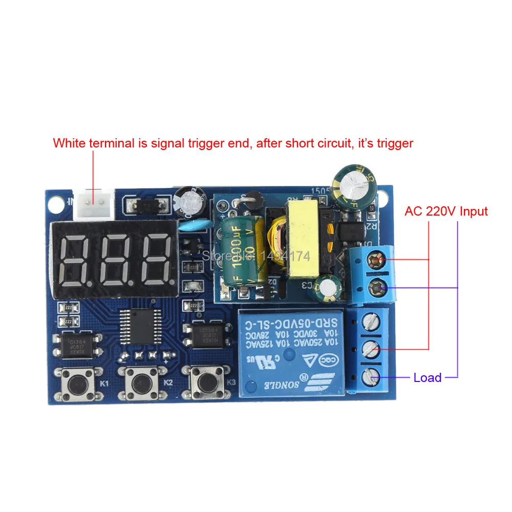 WQScosea Q8S-115 AC 110V 220V Self-lock Delay Timing Cycle Timer Relay Trigger Time Switch PLC Home Automation Module - Таймер с задержкой Self-lock Delay Timing Cycle на реле, питание AC 110V 220V, модуль автоматизации дома PLC.