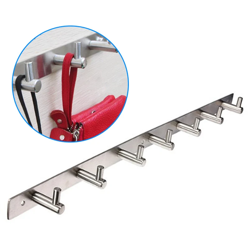 

Superior bathroom Accessories Stainless Steel Kitchen Hooks Coat Hat Clothes Robe Brackets Rack Wall Hanger Mount Hook AA