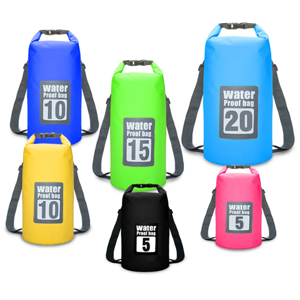 5L/10L/15L/20L водонепроницаемые сумки для хранения сухих мешков каноэ Каяка рафтинга
