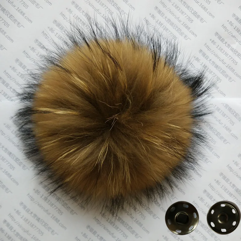 Помпоны из натурального меха енота роскошные меховые шарики для вязаной шапки