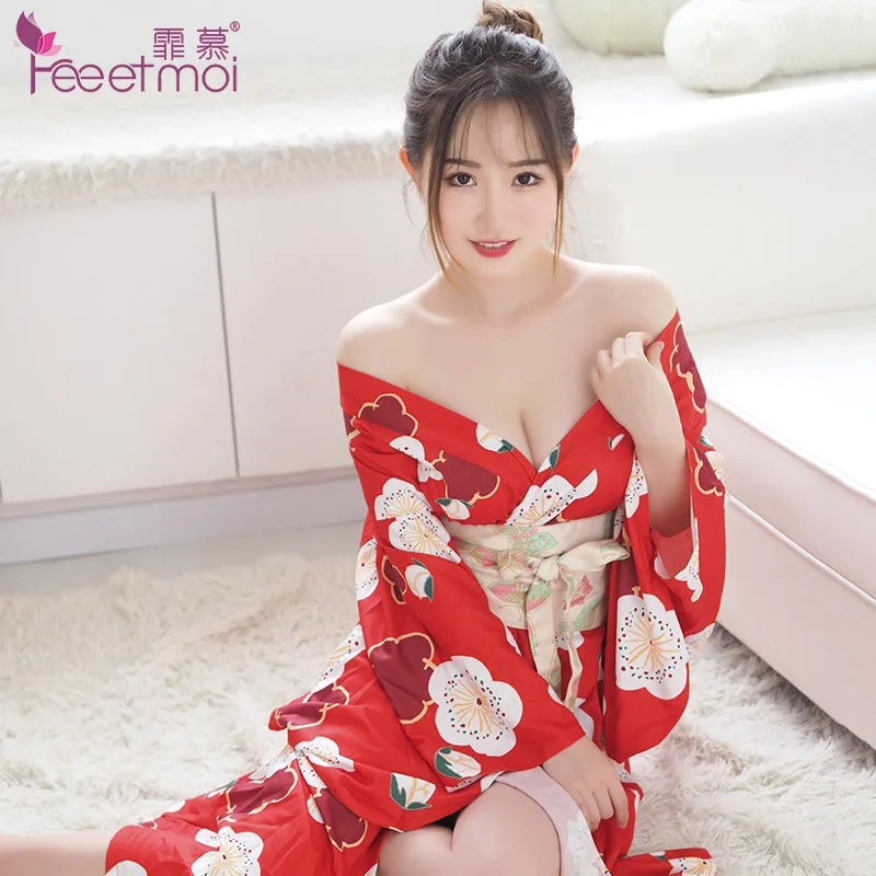 Fee et moi женский сексуальный ночной халат Haori однотонный кимоно модный банный для