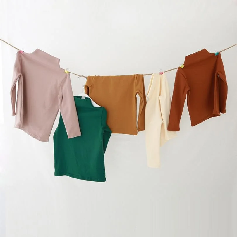 Рубашки для девочек на сезон весна осень зима 2018 однотонная хлопковая Детская