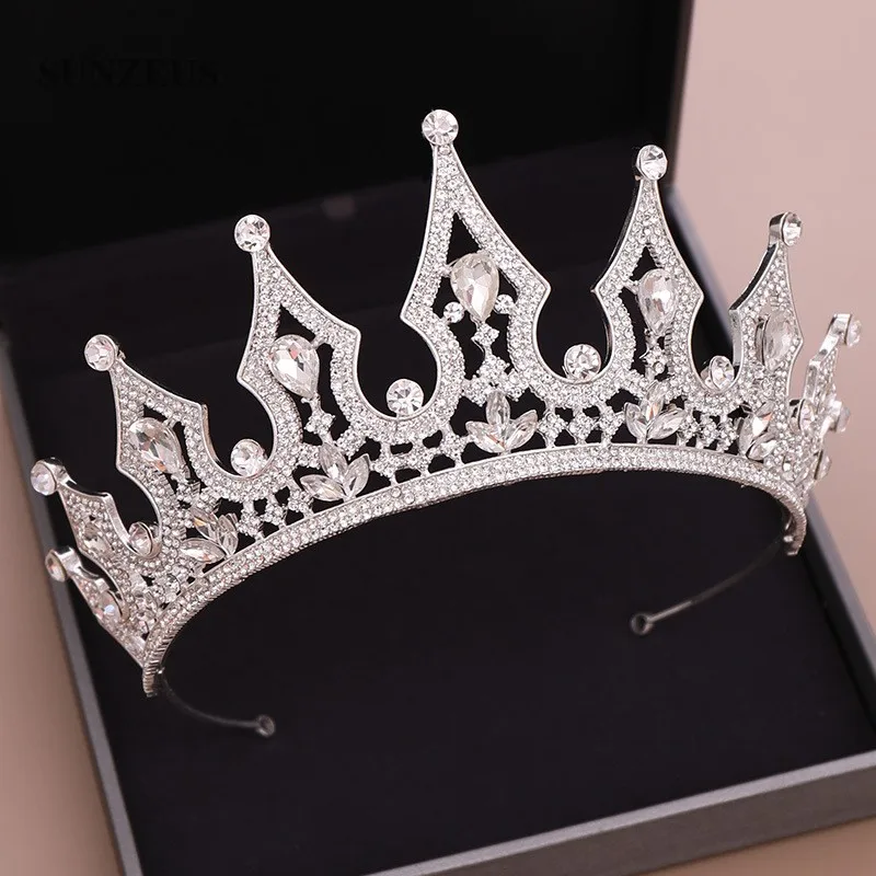 

Hot-selling New Crystal Crowns For Brides Shinny Strass Wedding Tiaras Diamonds Head Accessorioes SQ403
