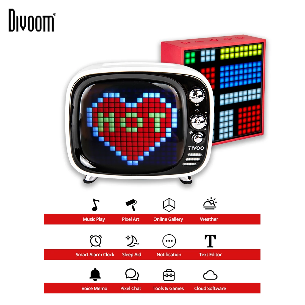 Divoom Tivoo Timebox Evo портативный Pixel Art беспроводной Bluetooth 5 0 динамик LED часы Смарт