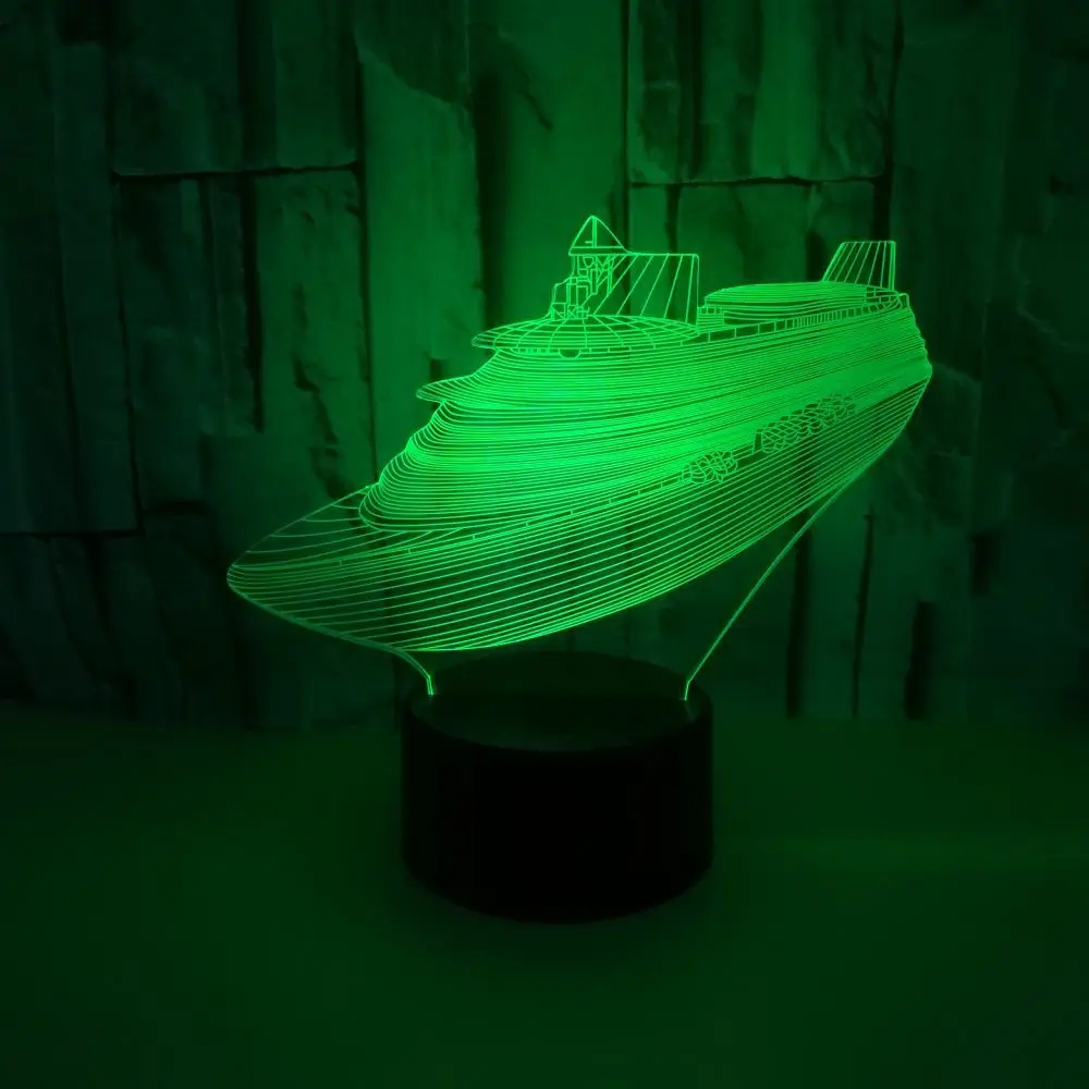 Новая яхта 3D ночник красочные Сенсорный пульт светодиодный визуальный индикатор