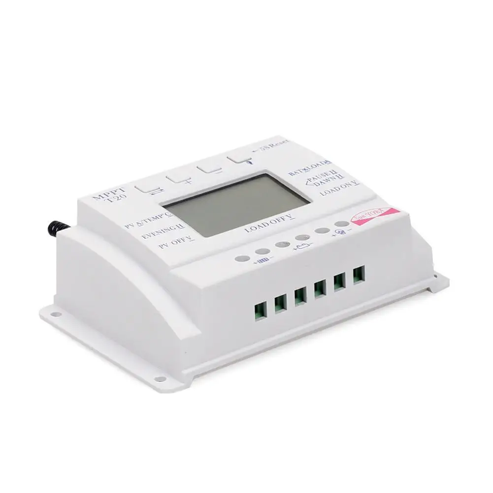 ЖК дисплей 20A 12 V/24 V MPPT регулятор заряда батареи трехвременной интервал