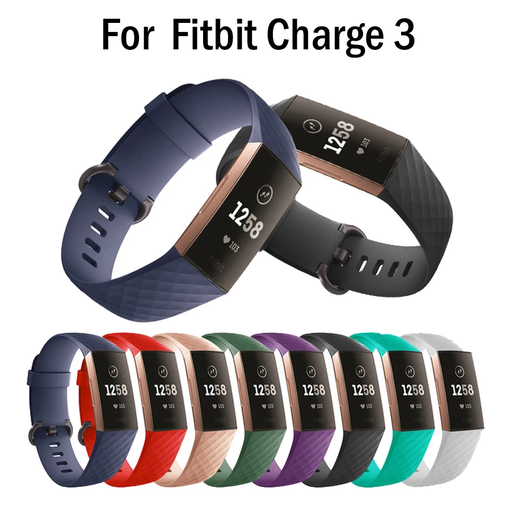Прочный ремешок для часов Fitbit Charge 3 на Fit Bit Charge3 силиконовый запястье кожаный