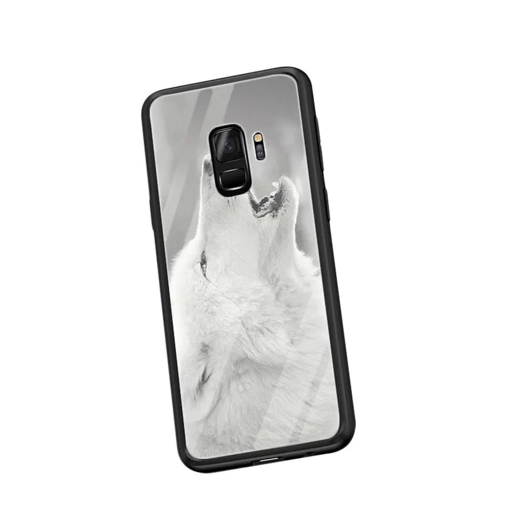 Мягкий чехол из закаленного стекла с изображением Белого Волка WEBBEDEPP для samsung Galaxy S8 S9 S10 Plus Note 8 9 A30 A50 A70 - Цвет: TG21