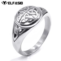 womens girls celtic knot silver gold stainless steel ring jewelry