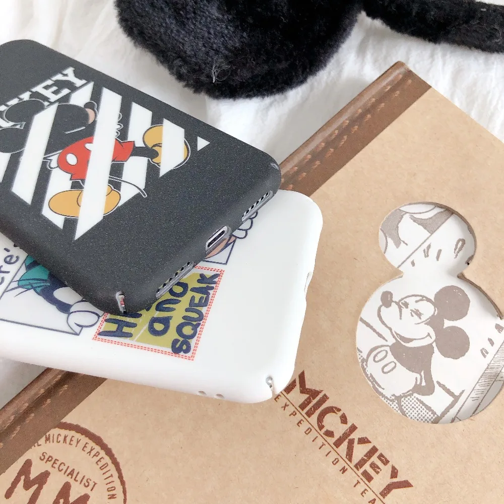 ORYKSZ Cute Cartoon Mickey Pattern Phone Case For iPhone 6 6s 8 X XS MAX XR Cover 7 plus Hard PC Back Fundas |