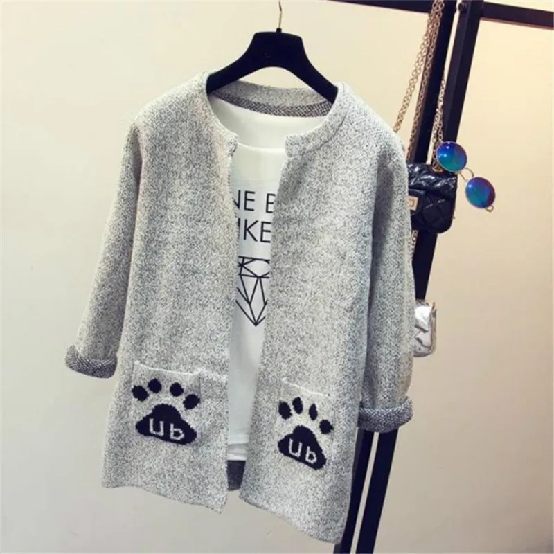 2017 Fashion Star Pattern Cardigans Female Sweaters Long Sleeve Knitted Slim Women Sweater Cardigan |
