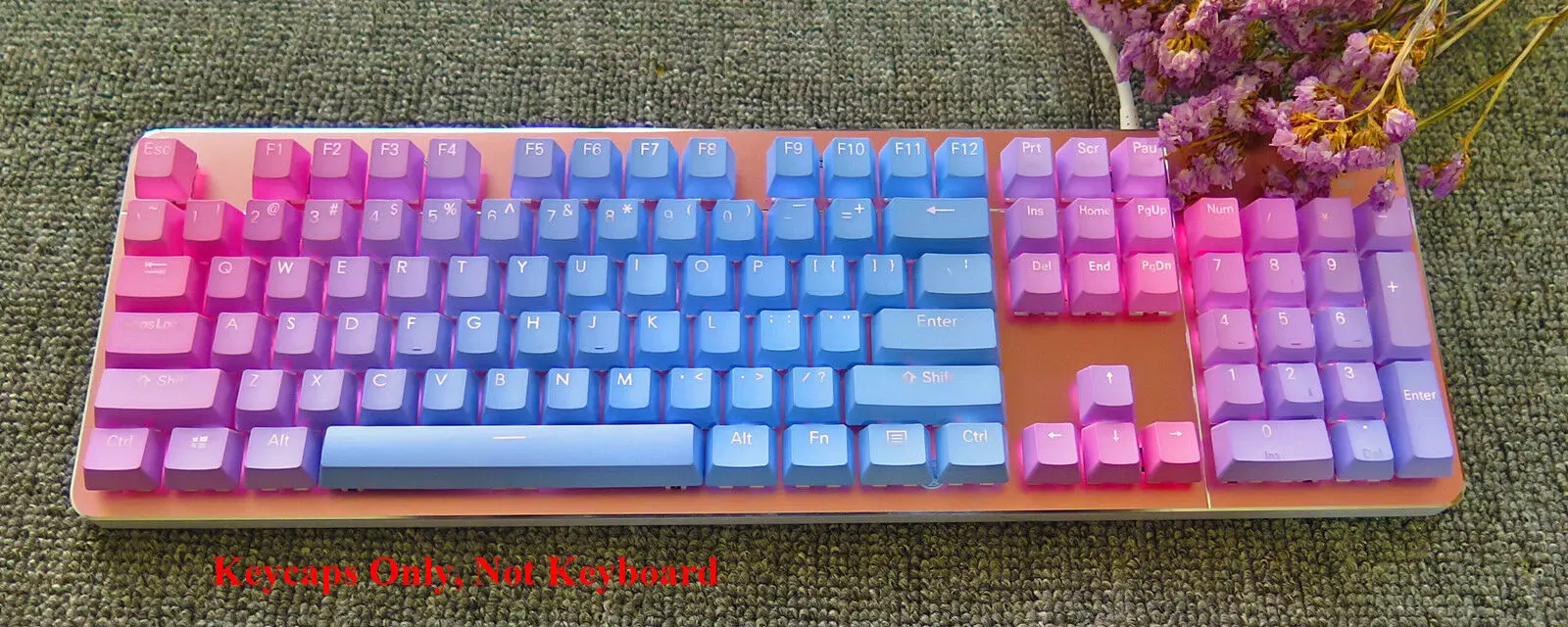 87/104 клавиши PBT градиентная синяя красная клавишная крышка ANSI OEM профиль ключевой
