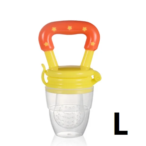 Yellow L 3 размера 4 цвета фруктовые соски Прорезыватели для зубов Детские Прорезыватели соска безопасная детская игрушка - Color: Yellow L