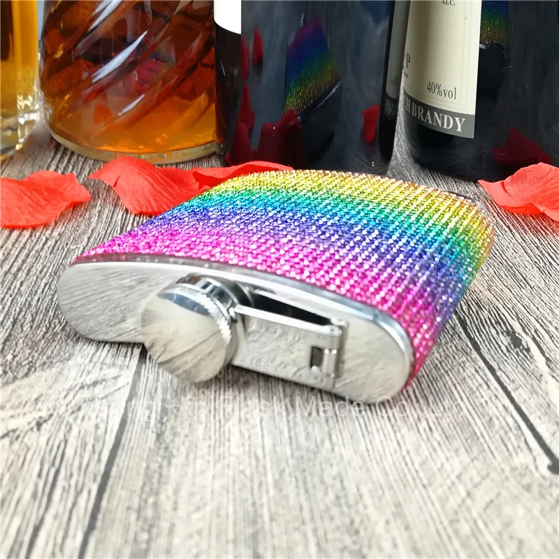 Фляга из нержавеющей стали с бриллиантами, специальная фляга для женщин