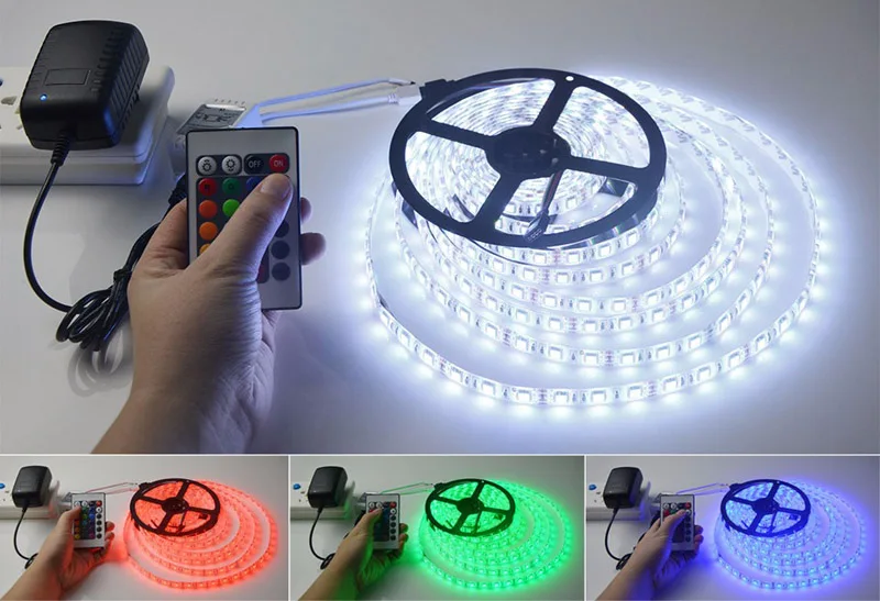 SMD 5050 RGB Светодиодная лента Силиконовая Водонепроницаемая 300 светодиодов 5 м