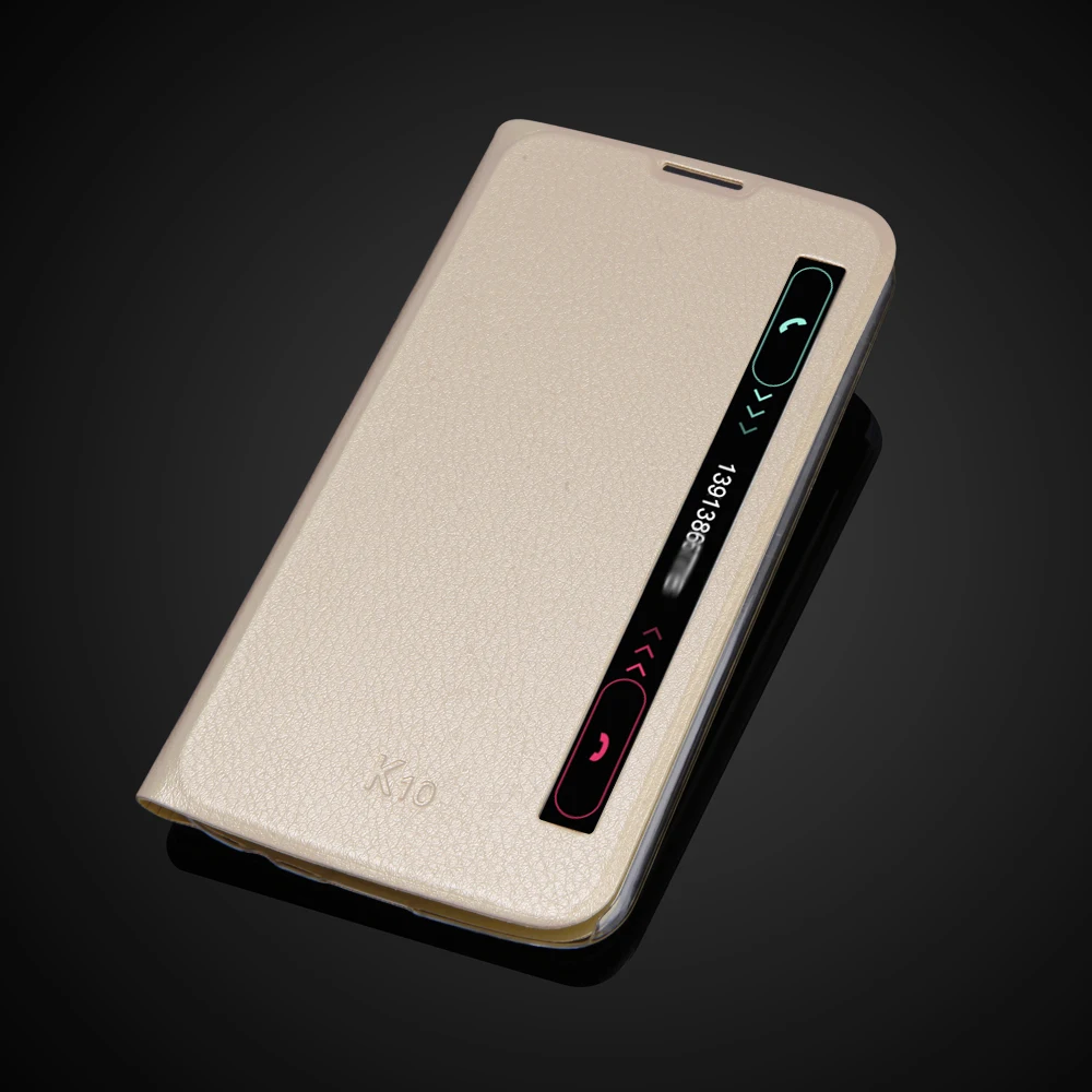 LG K10 K410 K420N Smart Quick View Window Leather Flip Cover Case - Super Thin, Auto Sleep image 4