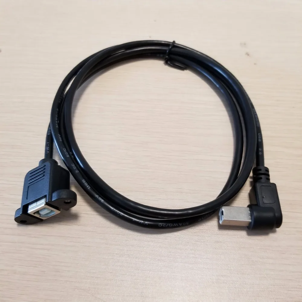 100 шт./лот 90 градусов USB 2 0 type B кабель для передачи данных с разъемом Папа мама