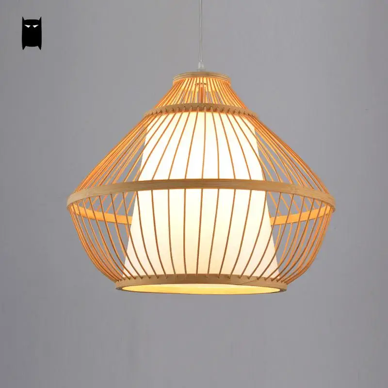 Бамбуковая плетеная ротанговая Пирамида подвесной светильник деревенский
