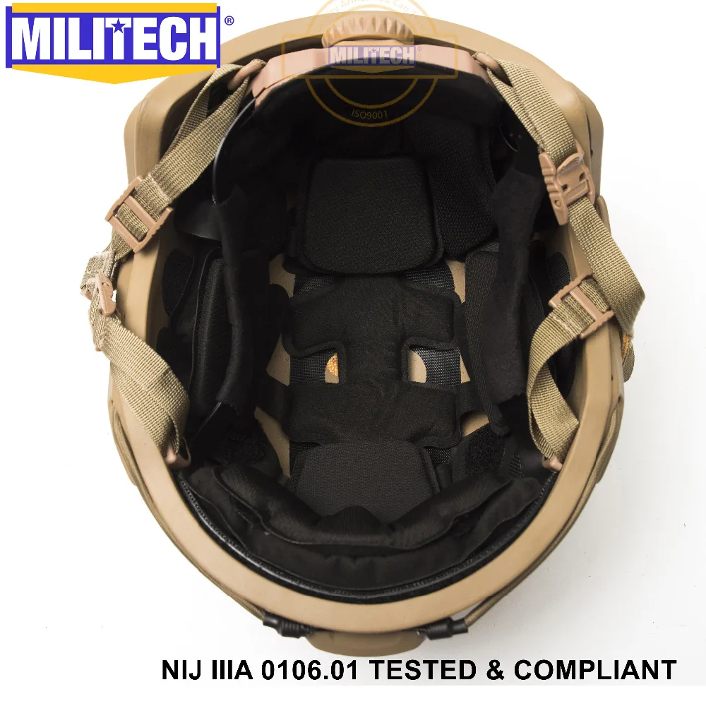 ISO сертифицированный MILITECH CB NIJ уровень IIIA 3A Быстрый высокий XP Cut пуленепробиваемый арамидный баллистический шлем с 5 лет гарантии