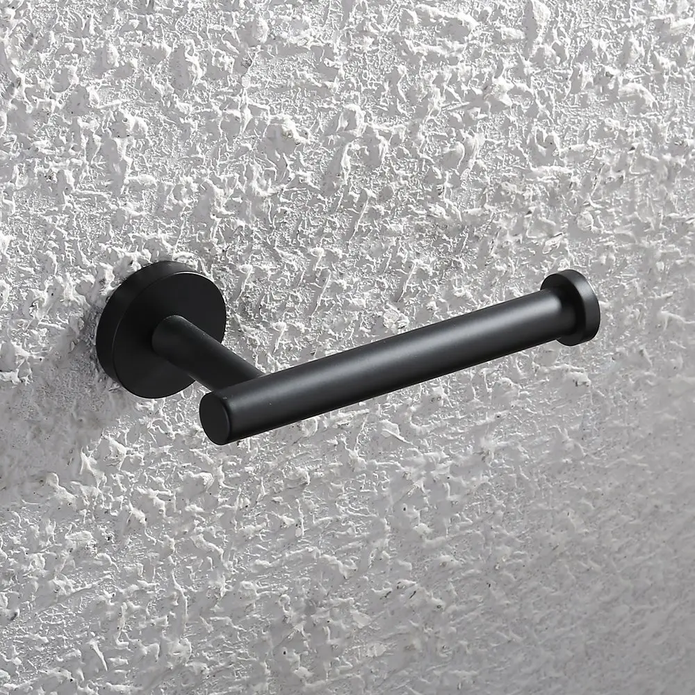 Matte Black Bath Roll Toilet Paper Holder Wall Mount Tissue Hook SUS304 Stainless Steel | Обустройство дома