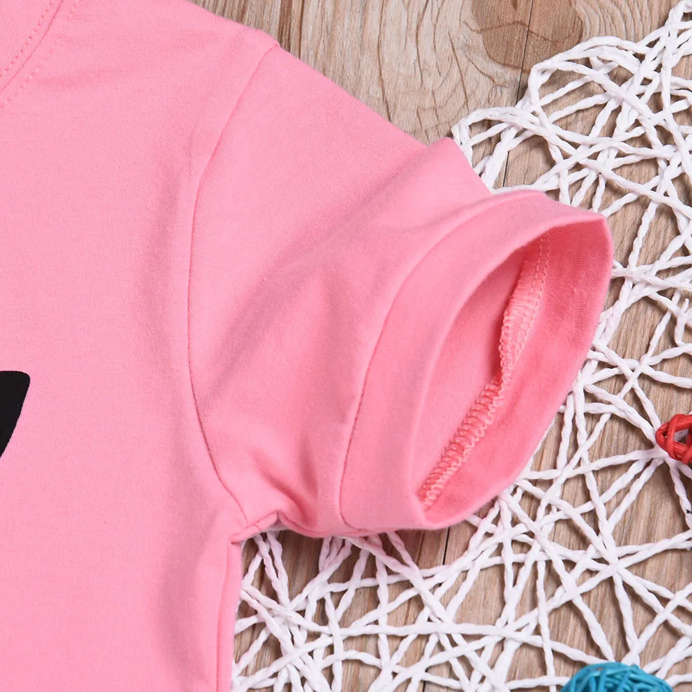 2018 новые летние комплекты одежды для маленьких девочек модные стильные топы с