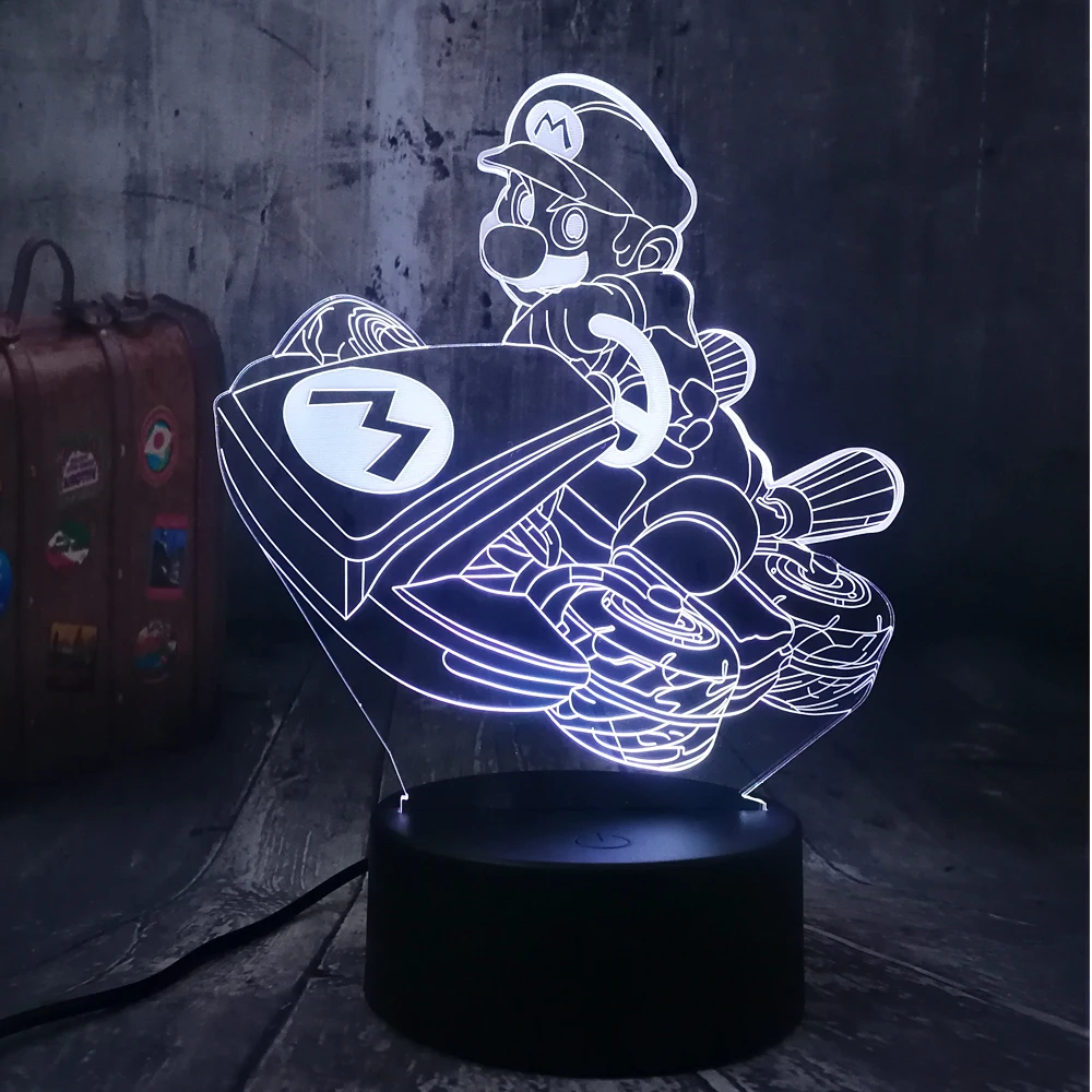 Новинка в стиле видеоигры Super Mario многоцветный 3D светодиодный ночной Светильник