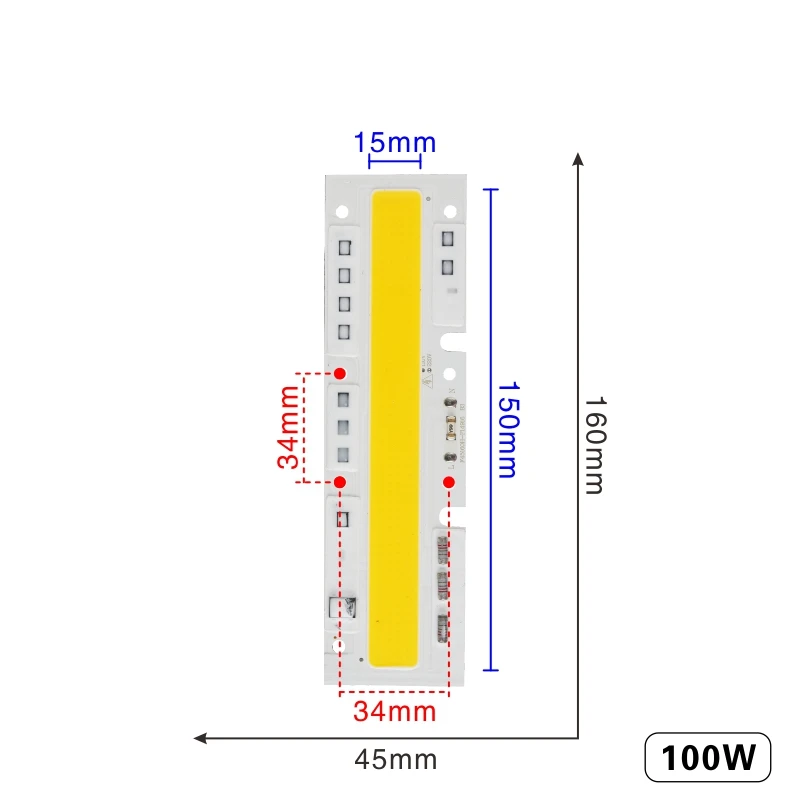 100W LARZI светодиодный COB лампа Чип 30 Вт 50 Вт 70 Вт 100 Вт 120 Вт 150 Вт AC 220 В 110 В IP65 Smart IC подходит для DIY светодиодный прожектор холодный белый теплый белый - Испускаемый цвет: 100W