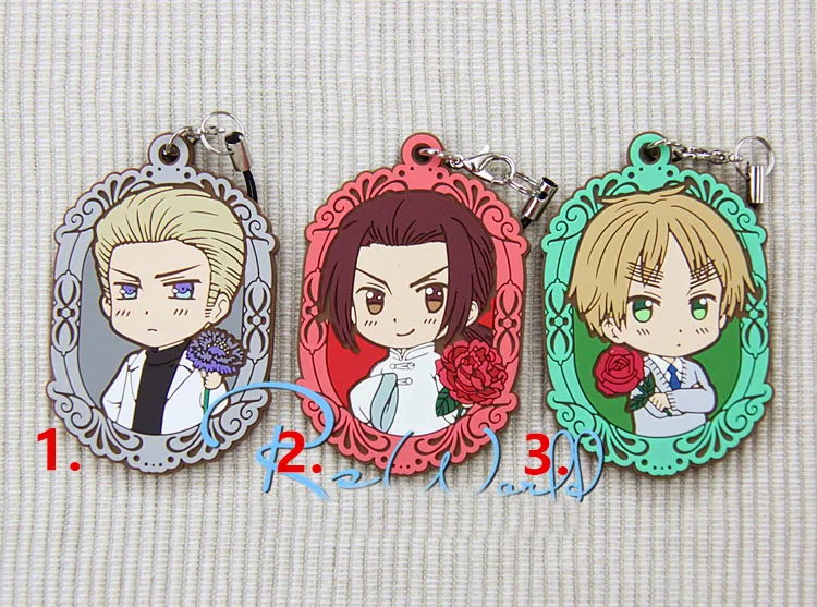 G144 Axis power Hetalia аниме брелок Feliciano Vargas Ludwig Honda Jones llavero Резиновый Ремешок/подвески-шармы для телефона