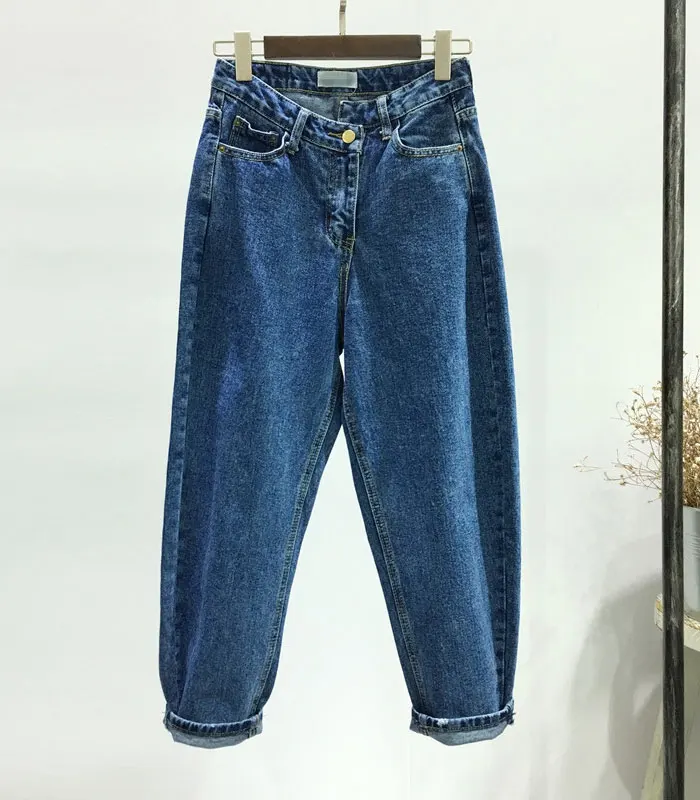 NEW Women's Jeans Wide Leg High Waist Jeans BF Pants Loose Casual Trousers Irregular Denim Pants Plus Size Jeans For Women