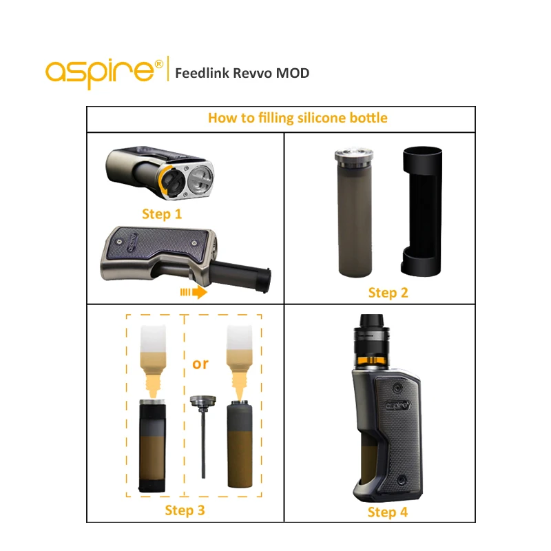 Оригинальный Aspire Feedlink Revvo 80 Вт мод с 7 мл блок впрыскивания электронная сигарета Fit
