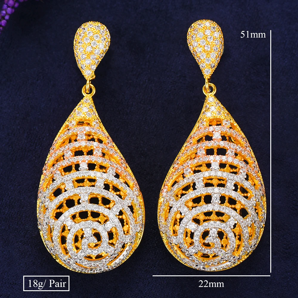 SISCATHY 2019 модные ювелирные изделия кубический цирконий капли воды серьги для