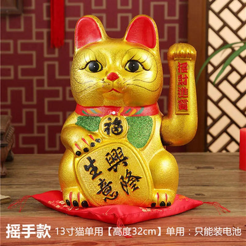 Горячая Распродажа, новинка, подарок на удачу для кошки, открывающийся подарок, рукопожатие, керамическая удача, кошачий магазин, золотой, большой, для дома, креативный