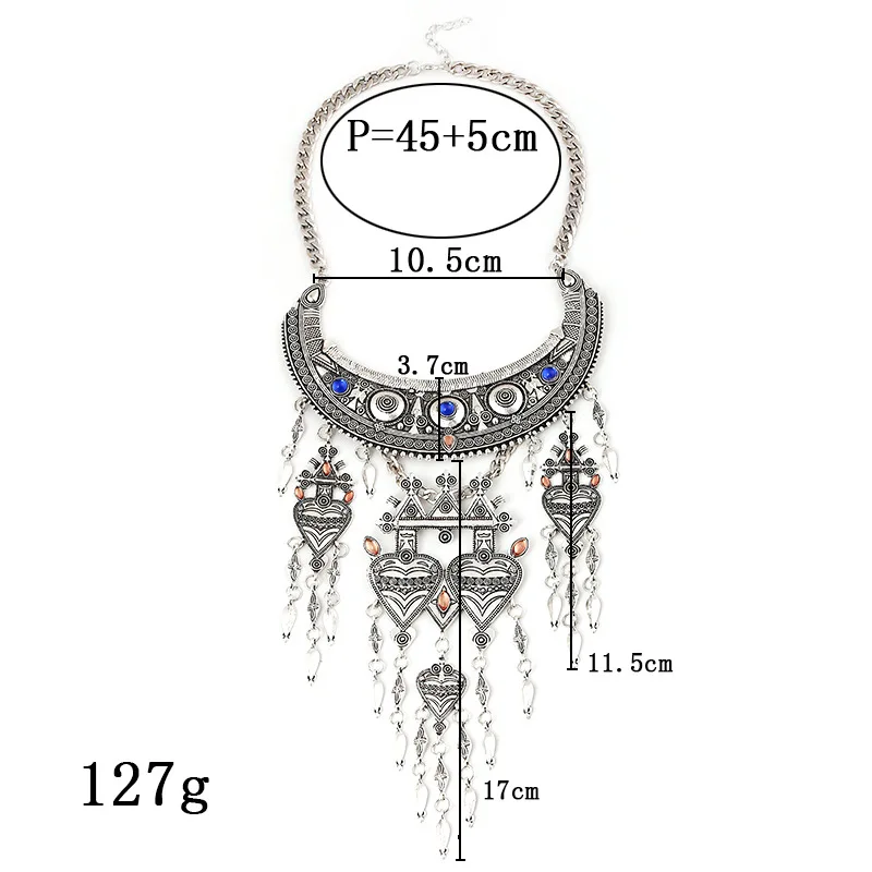 Винтажное ожерелье из сплава для женщин горного хрусталя с длинной кисточкой