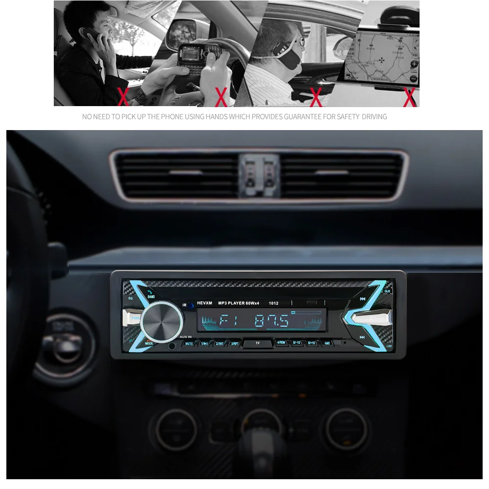 1012 Автомобильный MP3-плеер 12 В синий зуб V2.0 стерео аудио в тире одного 1 Din FM приемник Aux Вход MP3 MMC WMA радио