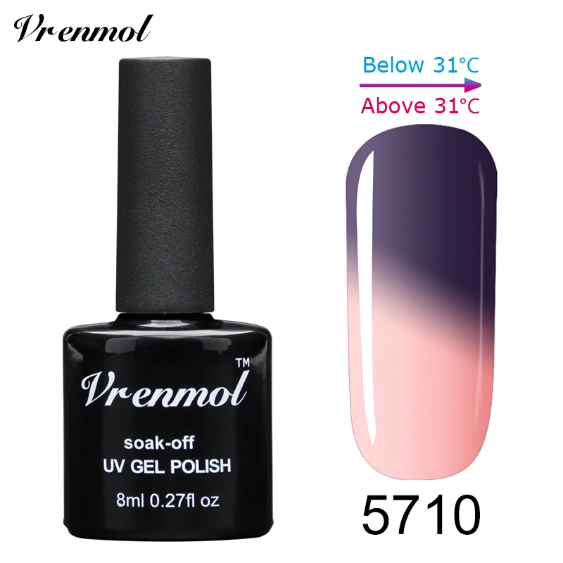 5710 Vrenmol термостойкий Гель-лак для ногтей изменение УФ Хамелеон Vernis замачивается длинный стойкий Гель-лак Бесплатный DIY лак - Цвет: 5710